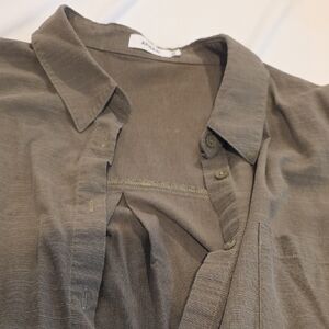 Aritzia Brown Button-Front Blouse
